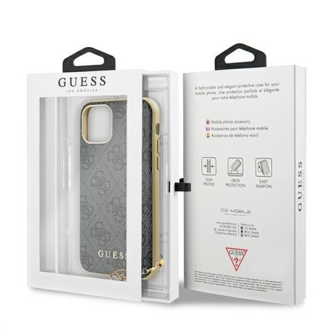 Etui na telefon iPhone 11 Guess GUHCN61GF4GGR szary hardcase 4G Charms