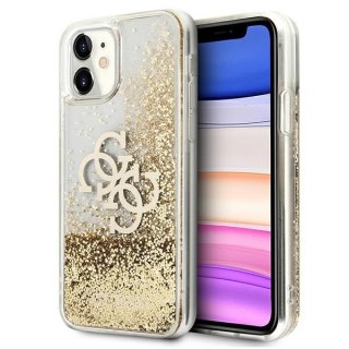 Etui iPhone 11 Guess GUHCN61LG4GGO złoty hardcase 4G Big Liquid Glitter