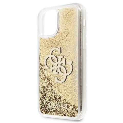 Etui iPhone 11 Guess GUHCN61LG4GGO złoty hardcase 4G Big Liquid Glitter