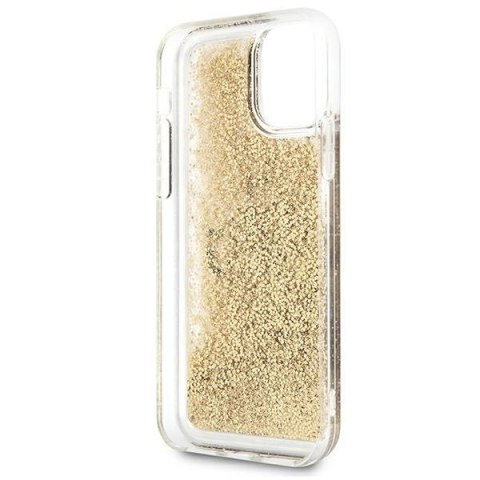 Etui iPhone 11 Guess GUHCN61LG4GGO złoty hardcase 4G Big Liquid Glitter