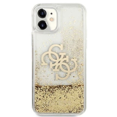 Etui iPhone 11 Guess GUHCN61LG4GGO złoty hardcase 4G Big Liquid Glitter