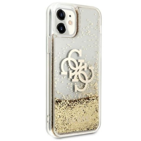 Etui iPhone 11 Guess GUHCN61LG4GGO złoty hardcase 4G Big Liquid Glitter