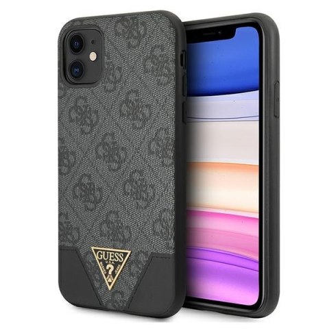 Etui na telefon iPhone 11 Guess GUHCN61PU4GHBK szary hardcase 4G