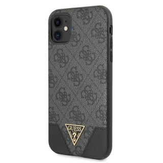 Etui na telefon iPhone 11 Guess GUHCN61PU4GHBK szary hardcase 4G