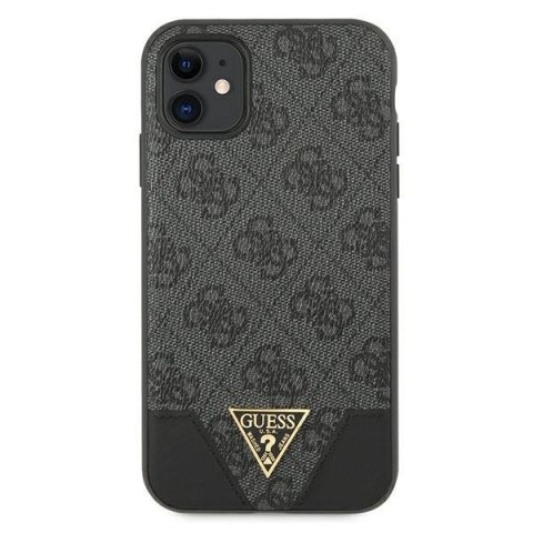 Etui na telefon iPhone 11 Guess GUHCN61PU4GHBK szary hardcase 4G