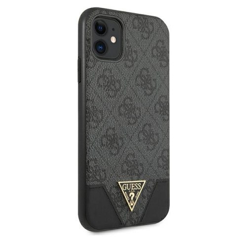 Etui na telefon iPhone 11 Guess GUHCN61PU4GHBK szary hardcase 4G