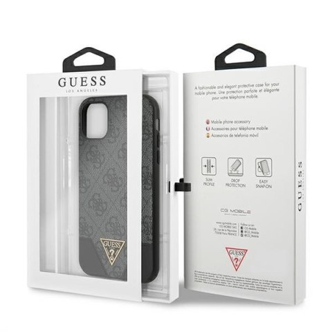 Etui na telefon iPhone 11 Guess GUHCN61PU4GHBK szary hardcase 4G