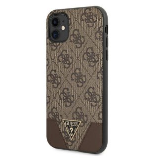 Etui na telefon iPhone 11 Guess GUHCN61PU4GHBR brązowy hardcase 4G