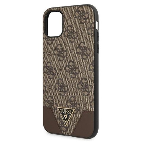 Etui na telefon iPhone 11 Guess GUHCN61PU4GHBR brązowy hardcase 4G