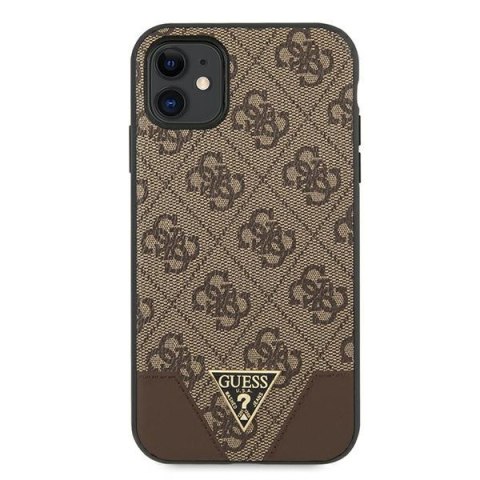 Etui na telefon iPhone 11 Guess GUHCN61PU4GHBR brązowy hardcase 4G