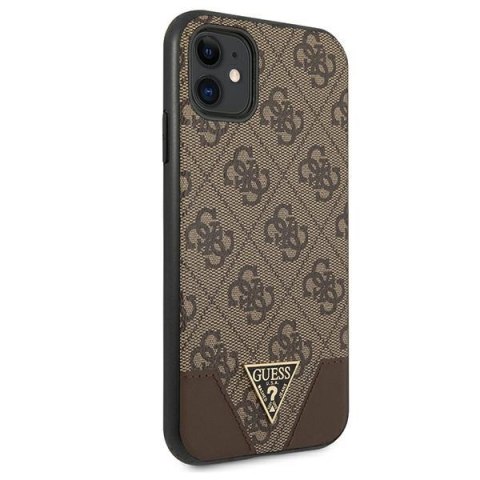 Etui na telefon iPhone 11 Guess GUHCN61PU4GHBR brązowy hardcase 4G