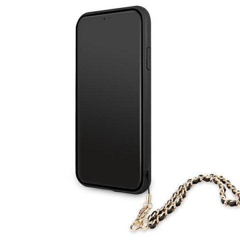 Etui na telefon iPhone 11 Guess GUHCN61SASGBK Saffiano Chain czarny