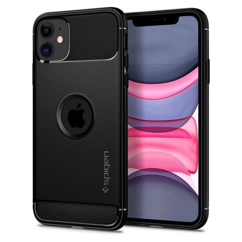 Etui na telefon iPhone 11 Spigen Rugged Armor czarne - ochrona i styl