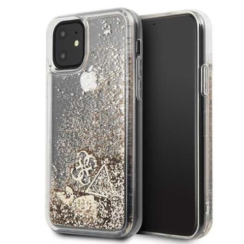 Etui iPhone 11 Guess Glitter Charms złote