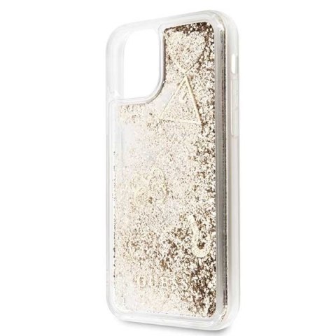 Etui iPhone 11 Guess Glitter Charms złote