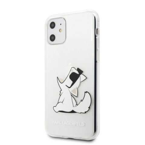 Etui na telefon iPhone 11 Karl Lagerfeld Choupette Fun przezroczyste