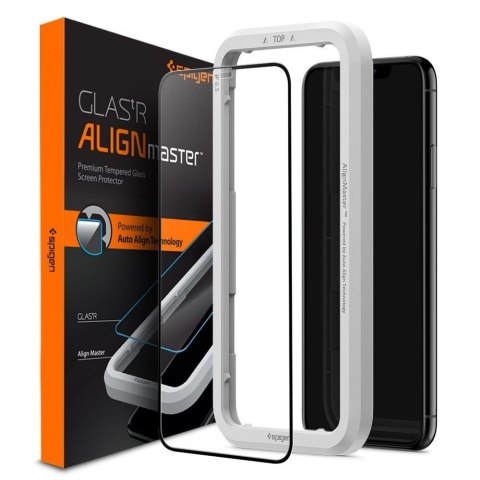 Szkło hartowane iPhone 11 Spigen GLAS.tR AlignMaster Black