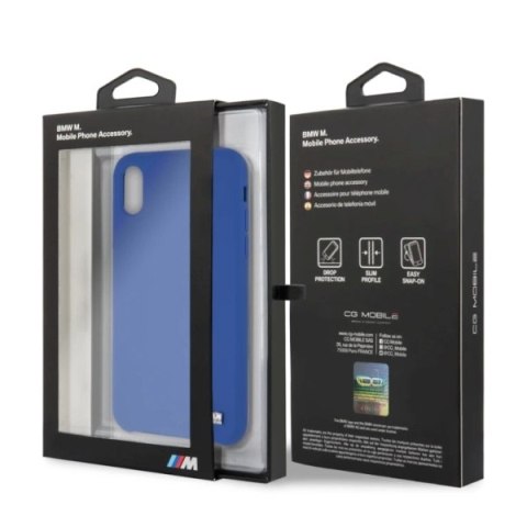 Etui iPhone X / XS BMW BMHCPXMSILNA niebieskie hardcase Silicone M Collection