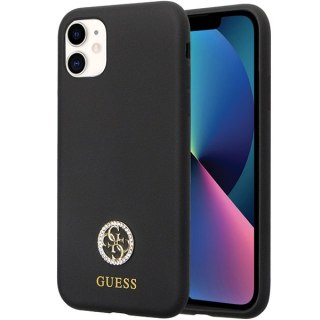 Etui iPhone 11/XR Guess GUHCN614DGPK czarny hardcase Silicone Logo Strass 4G