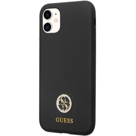 Etui na telefon iPhone 11/XR Guess GUHCN614DGPK czarny silikonowy hardcase