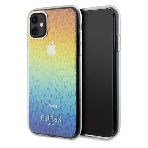 Etui iPhone XR / 11 Guess GUHCN61HDECMI hardcase IML Faceted Mirror Disco Iridescent wielokolorowy