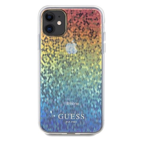 Etui iPhone XR / 11 Guess GUHCN61HDECMI hardcase IML Faceted Mirror Disco Iridescent wielokolorowy