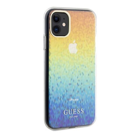 Etui iPhone XR / 11 Guess GUHCN61HDECMI hardcase IML Faceted Mirror Disco Iridescent wielokolorowy