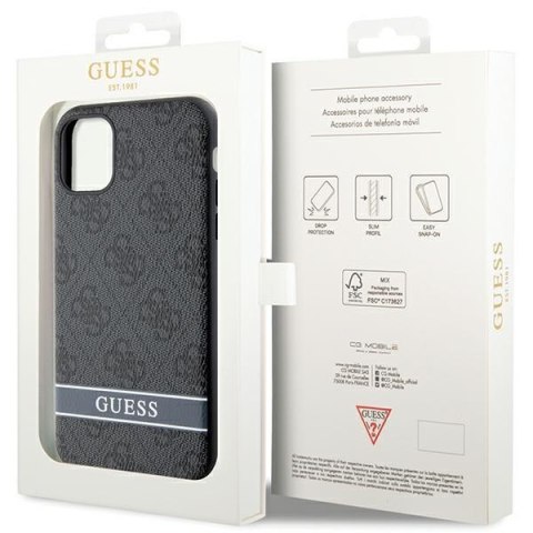 Etui Guess GUHCN61P4SNK Apple iPhone 11/XR szary/grey hardcase 4G Stripe