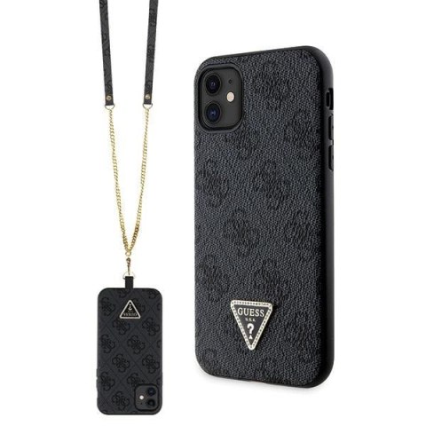 Etui iPhone 11/XR Guess GUHCN61P4TDSCPK czarny hardcase Crossbody 4G Metal Logo