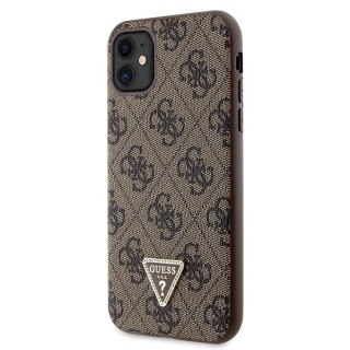 Etui na telefon iPhone 11/XR Guess brązowy hardcase Crossbody 4G