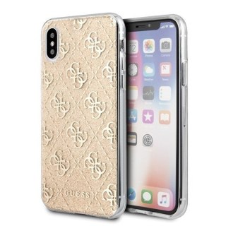 Etui iPhone X / XS Guess GUHCPXPCU4GLGO złote hardcase 4G Glitter