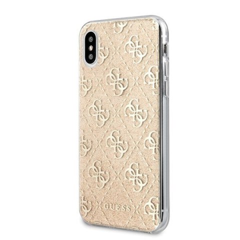 Etui iPhone X / XS Guess GUHCPXPCU4GLGO złote hardcase 4G Glitter