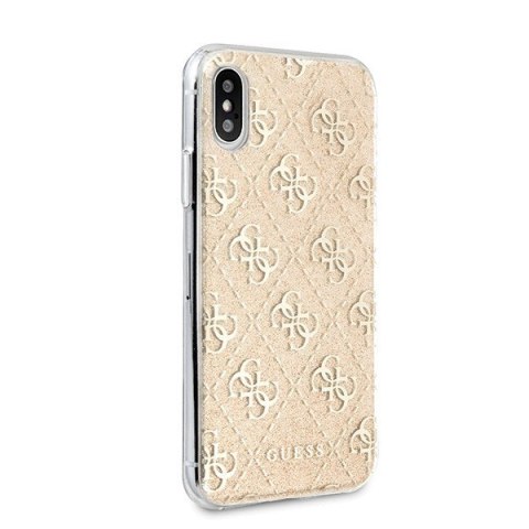 Etui iPhone X / XS Guess GUHCPXPCU4GLGO złote hardcase 4G Glitter