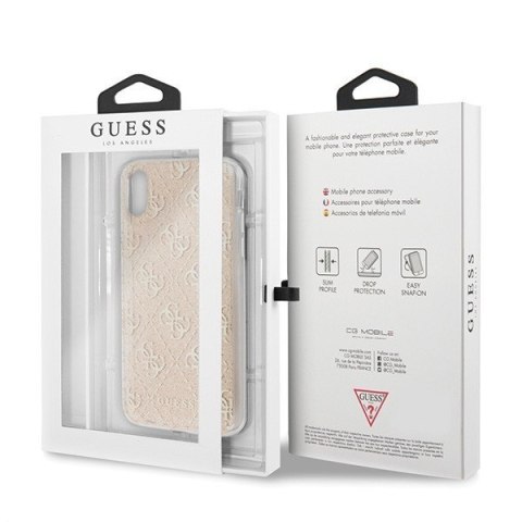 Etui iPhone X / XS Guess GUHCPXPCU4GLGO złote hardcase 4G Glitter