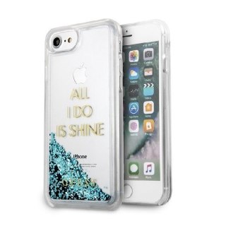 Etui iPhone SE 2022 / SE 2020 / 8 / 7 Guess Liquid Glitter Party niebieskie