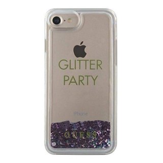 Etui iPhone SE 2022 / SE 2020 / 8 / 7 Guess Liquid Glitter Party fioletowe