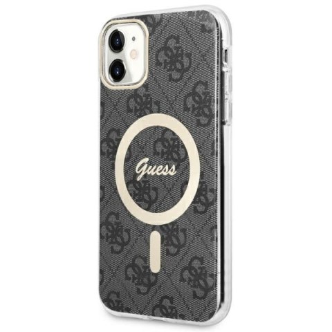 Etui na telefon iPhone 11 Guess 4G MagSafe czarne - styl i ochrona