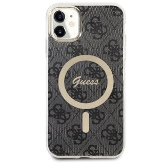 Etui na telefon iPhone 11 Guess 4G MagSafe czarne - styl i ochrona