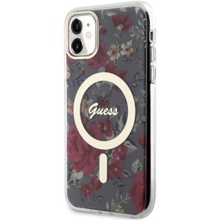 Etui iPhone 11 / XR Guess Flower MagSafe zielone