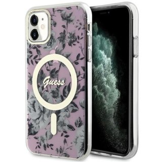 Etui iPhone 11 / XR Guess Flower MagSafe różowe