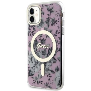 Etui iPhone 11 / XR Guess Flower MagSafe różowe