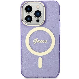 Etui iPhone 11 / XR Guess Glitter Gold MagSafe purpurowe