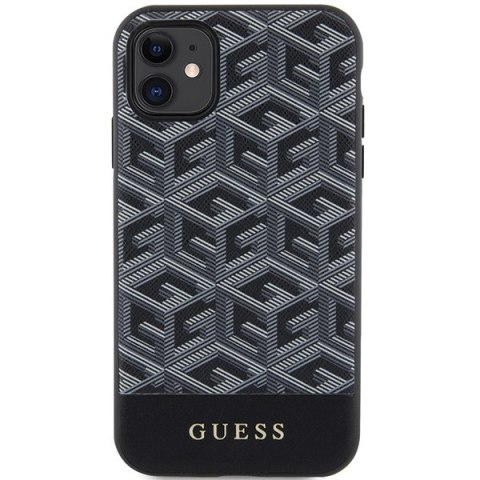 Etui iPhone 11 / XR Guess GCube Stripes MagSafe czarne