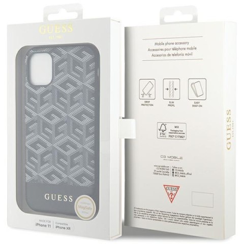 Etui iPhone 11 / XR Guess GCube Stripes MagSafe czarne