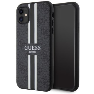 Etui iPhone 11 / XR Guess 4G Printed Stripes MagSafe czarne