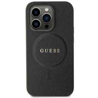 Etui na telefon iPhone 11/XR Guess Saffiano MagSafe czarne