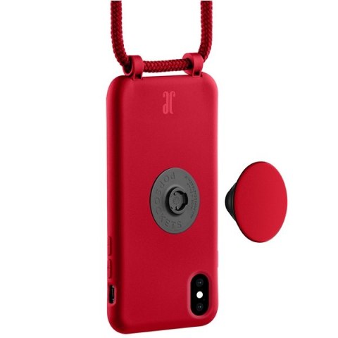 Etui na telefon iPhone XS/X Just Elegance PopGrip granatowe