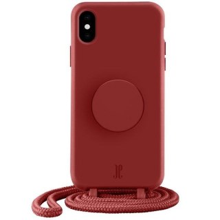 Etui Just Elegance PopGrip Apple iPhone XS/X herbaciano różowy/tea rose 30020