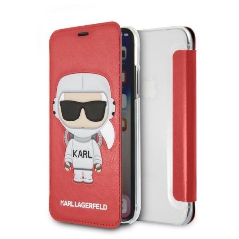 Etui iPhone XS / X Karl Lagerfeld bookcase czerwone Karl Space Cosmonaut