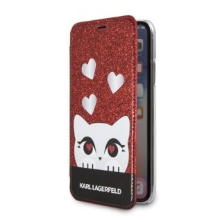 Etui Karl Lagerfeld KLFLBKPXVDCRE Apple iPhone XS/X red/czerwony book Valentine